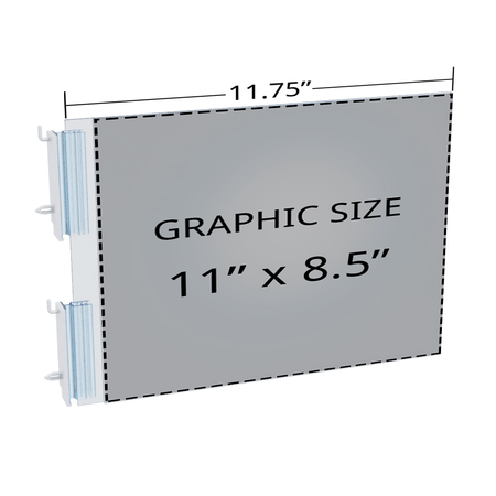Azar Displays Two-Sided Acrylic Sign Holder W/ Pegboard Grippers 11"W x 8.5"H, PK10 103315
